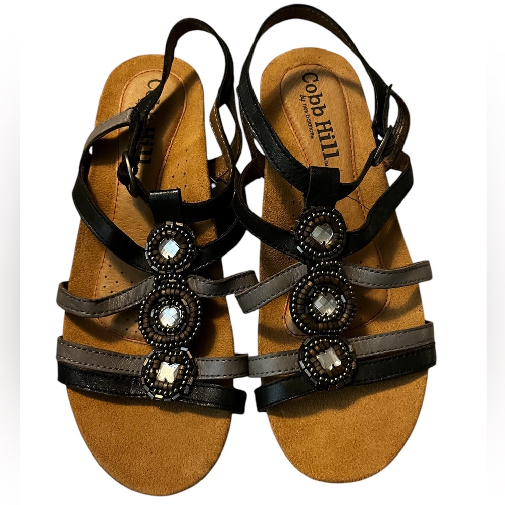 Cobb Hill by New Balance ~ Sandals ~ Size 7 ~ Black w/ Silver Embellishment